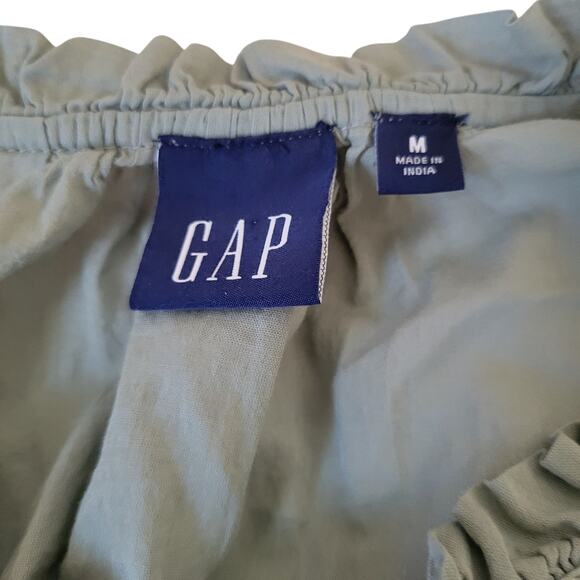 Gap Dress Med Sage Green Cotton Bohemian Chic Cottagecore Romantic Feminine - Picture 14 of 14